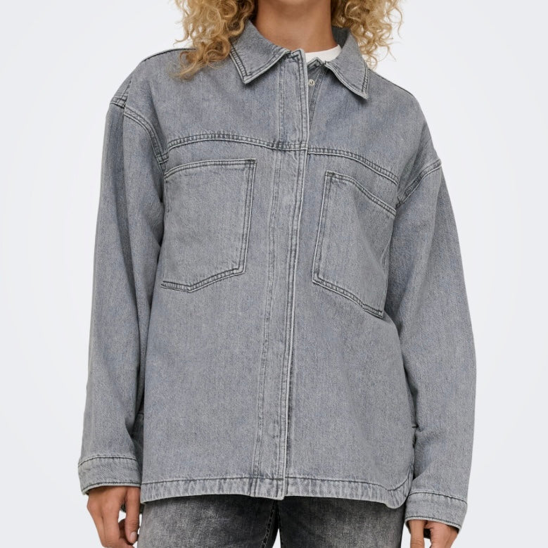 ONLY - SKJORTE - EMMIE 15336153 - MEDIUM GREY DENIM