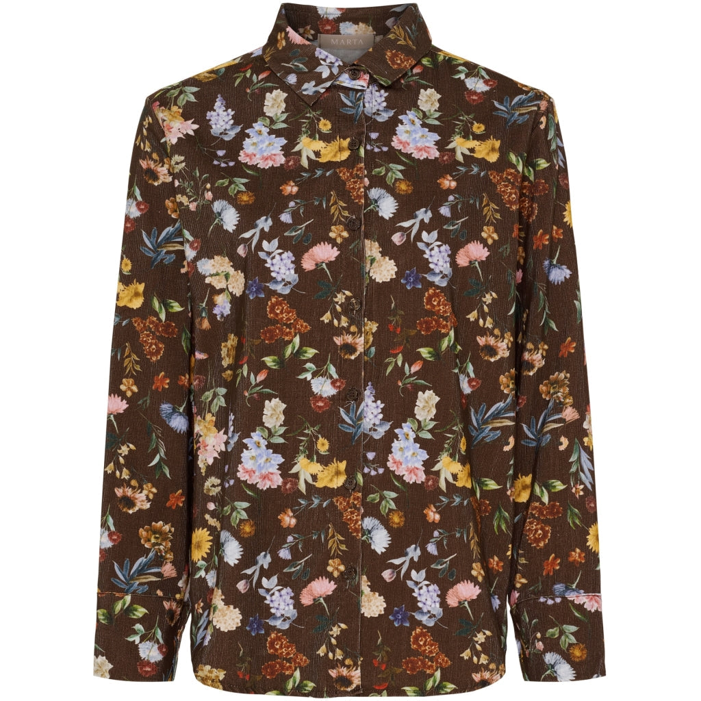 MARTA DU CHATEAU - SKJORTE - MAGNOLIA 258042V - BROWN PRINT
