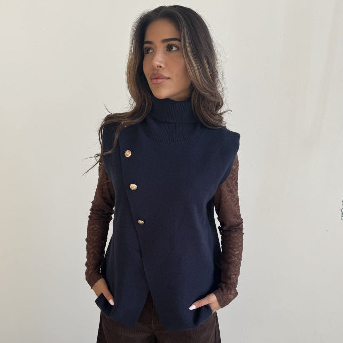 CONTINUE - VEST - LOLA 15077 - NAVY BLUE