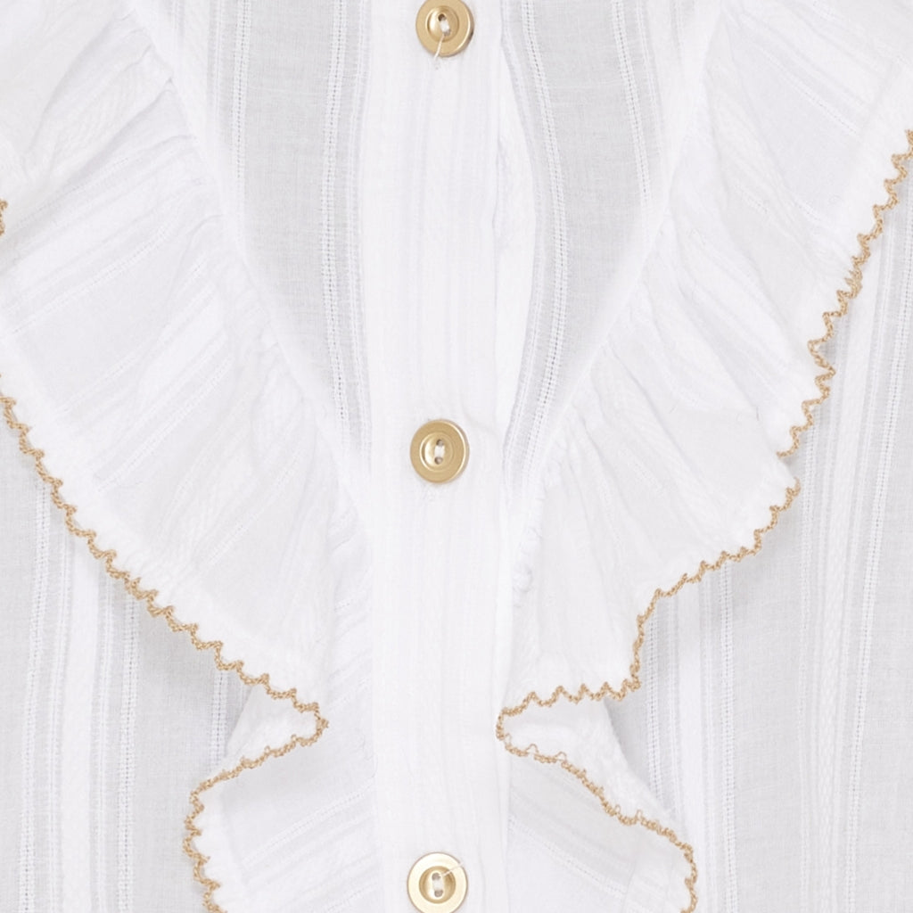 MARTA DU CHATEAU - SKJORTE - LAURETTE 6843 - WHITE/BEIGE