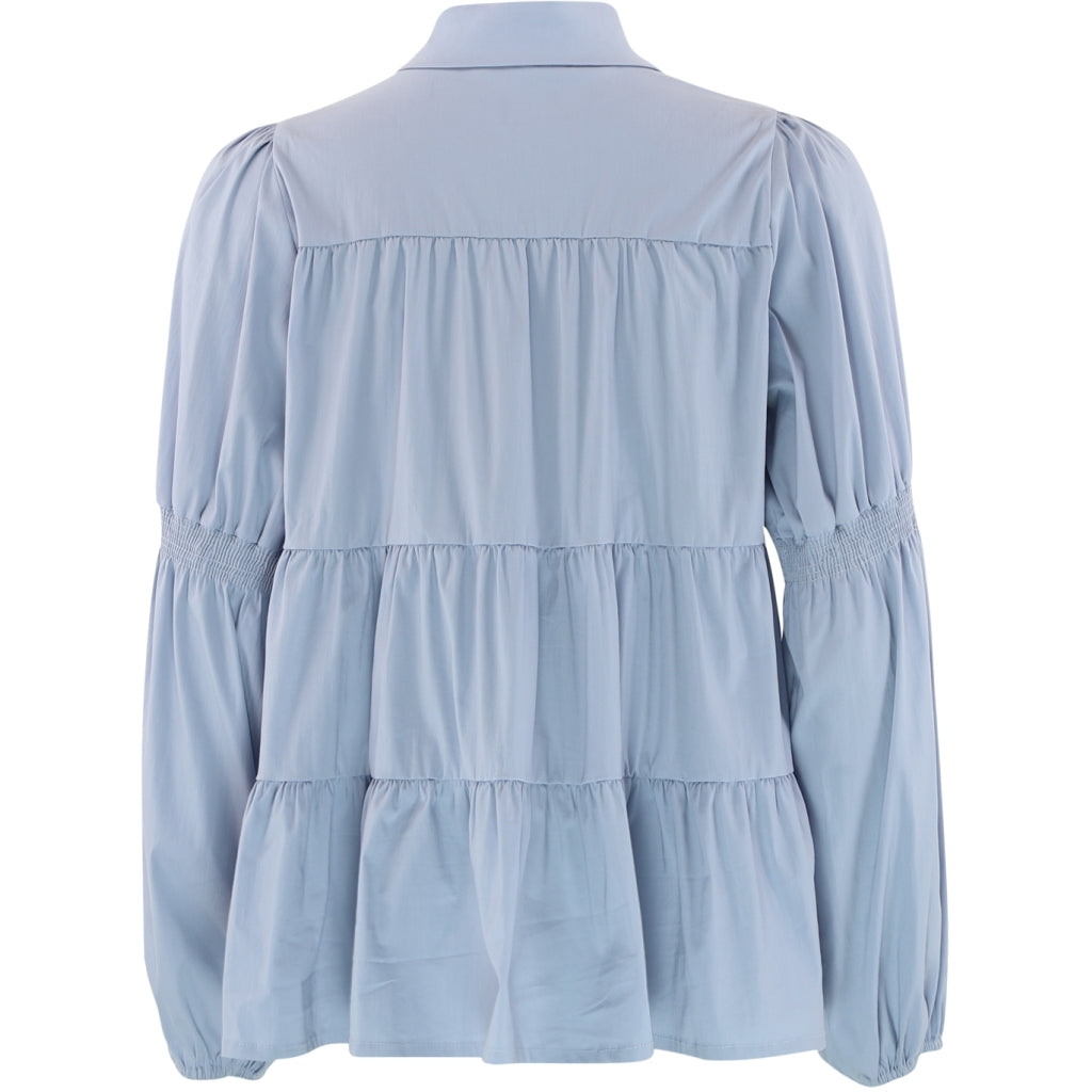 CONTINUE - SKJORTE - SANNA GOLD BUTTONS 15085 - LIGHT BLUE