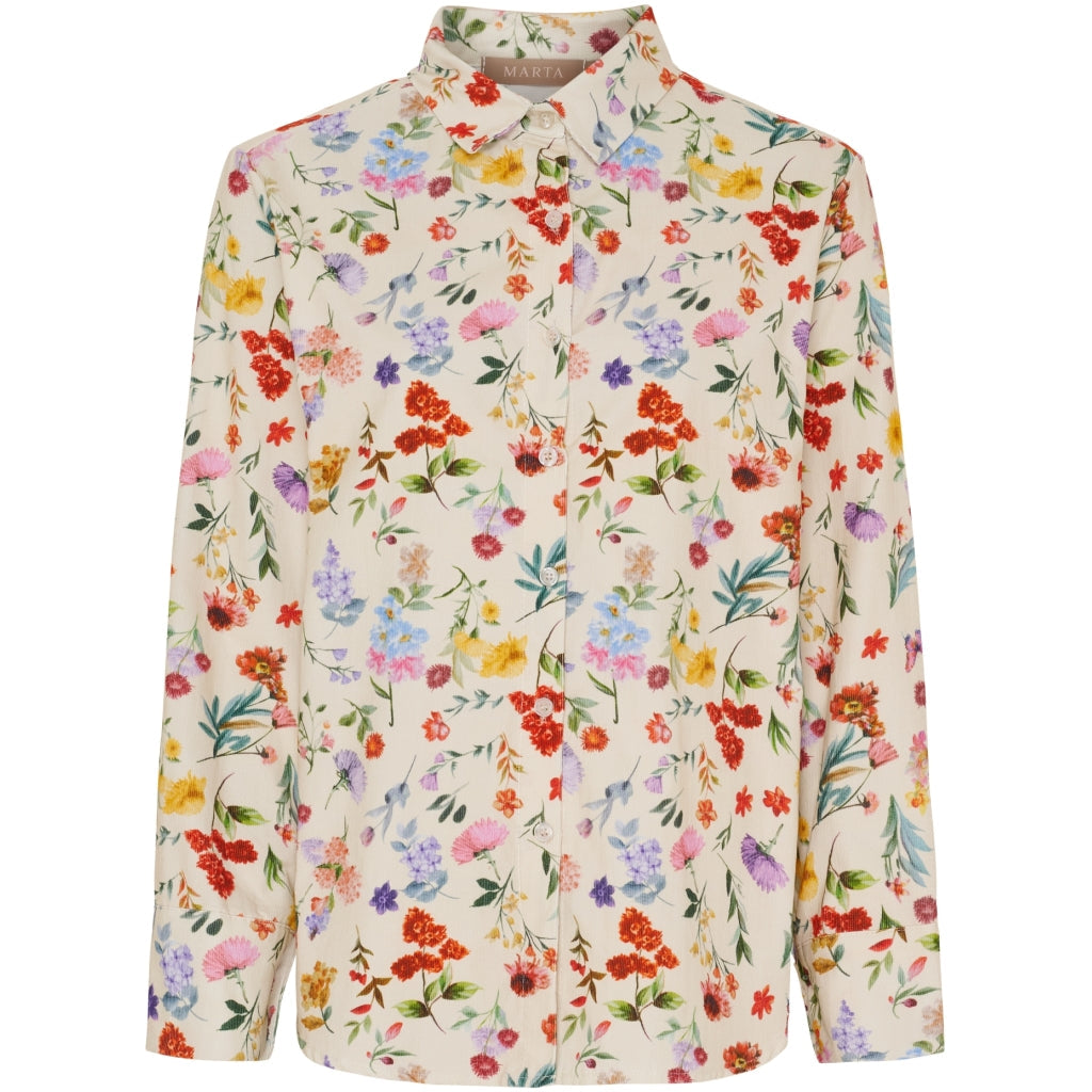 MARTA DU CHATEAU - SKJORTE - MAGNOLIA 258042V - BEIGE PRINT