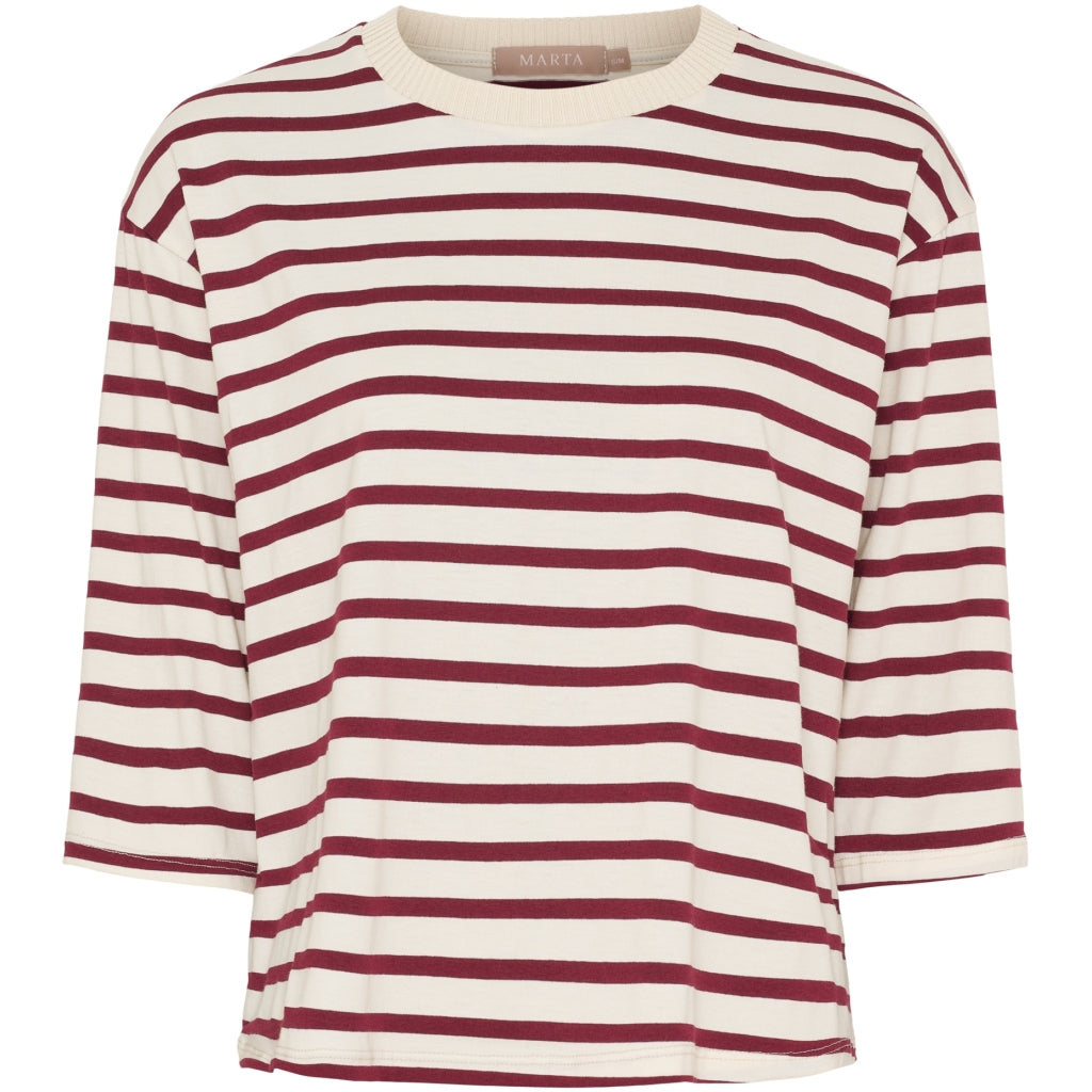 MARTA DU CHATEAU - T-SHIRT - BROOKLYN 58351 - BEIGE/BORDEAUX