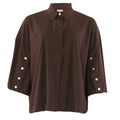 CONTINUE - SKJORTE - KLARA 15039 - DARK BROWN/GOLD BUTTONS
