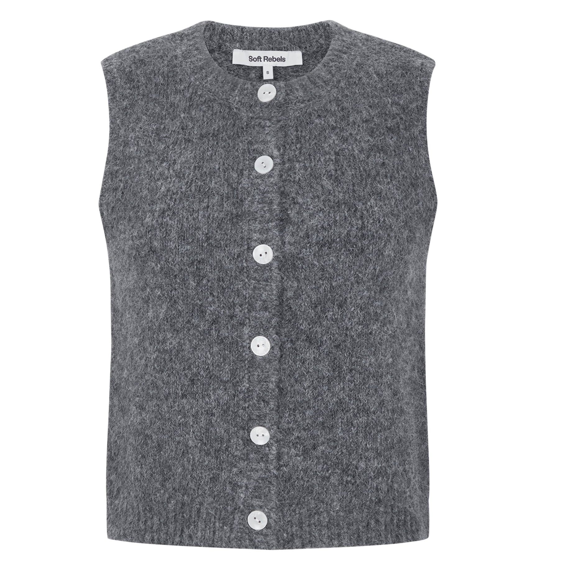 SOFT REBELS - STRIK VEST - CAMILLA 525-207 - DARK GREY MELANGE