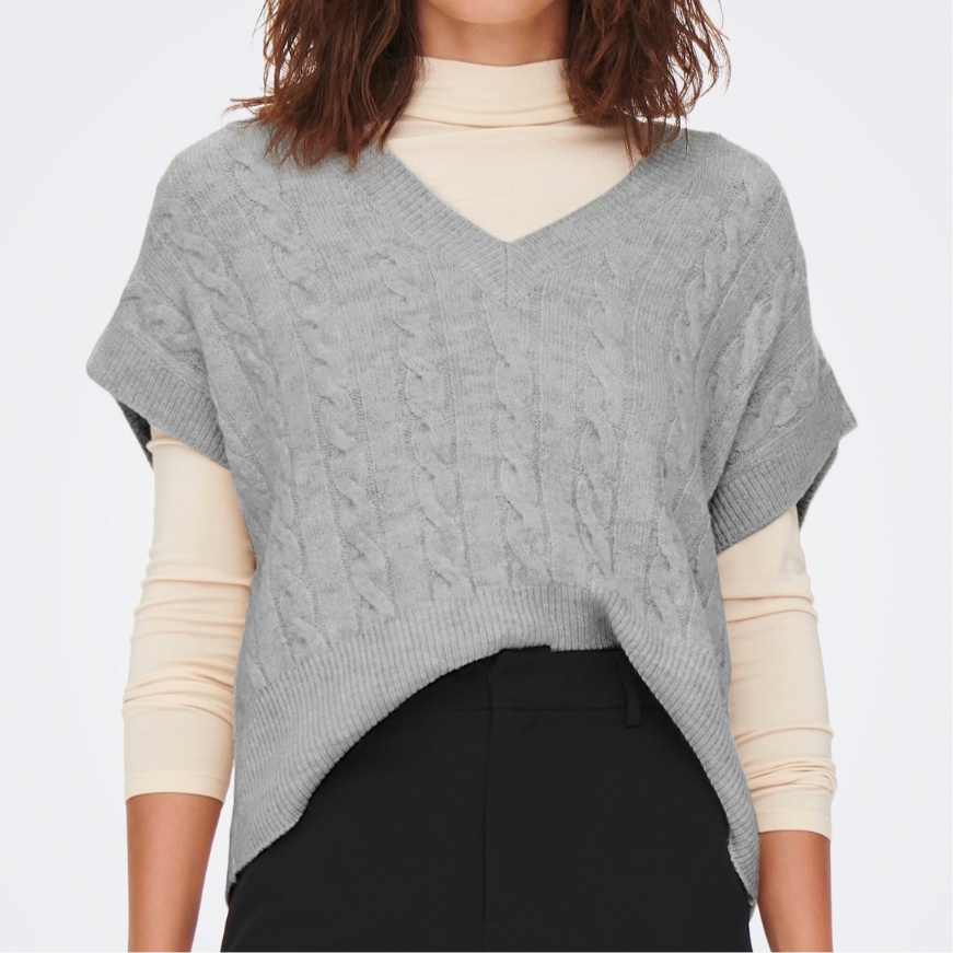 ONLY - VEST - MELODY 15337215 - LIGHT GREY MELANGE
