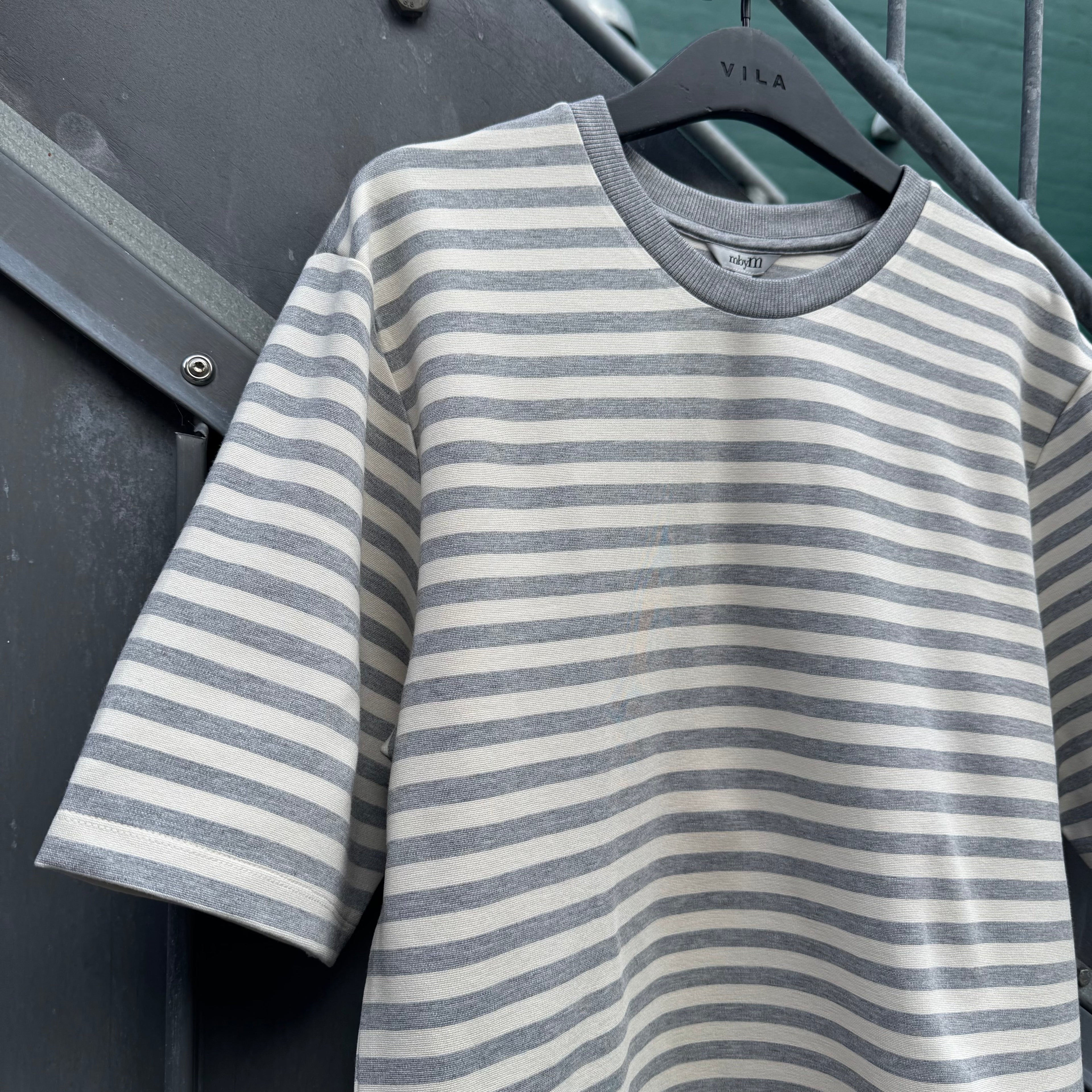 MBYM - T-SHIRT - EMRYS 56589020 - GREY MEL/SUGAR STRIPE