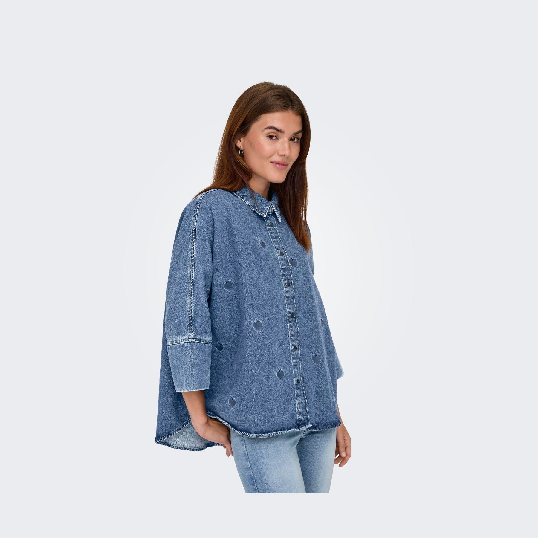 ONLY - SKJORTE - GRACE 15347081 - MEDIUM BLUE DENIM