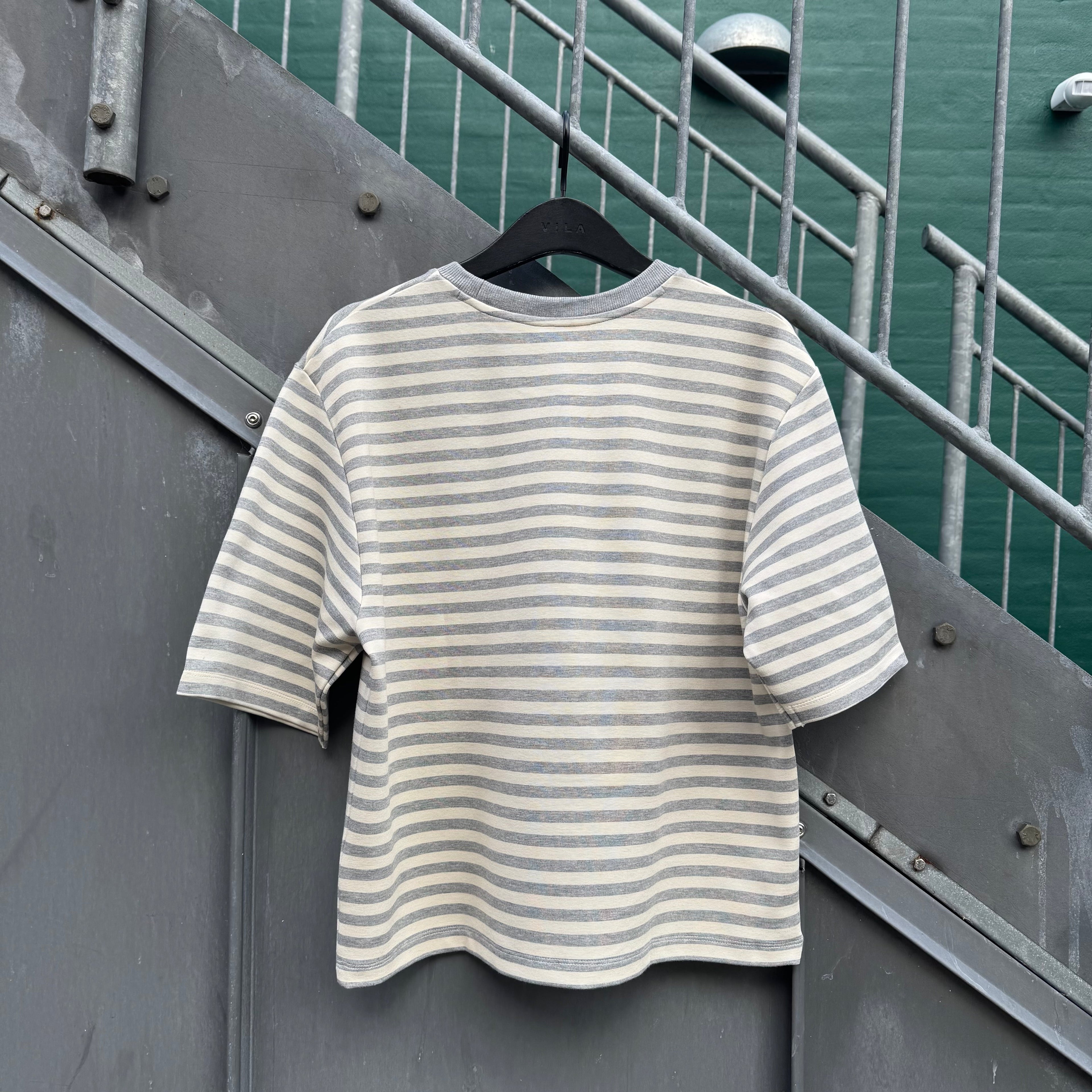 MBYM - T-SHIRT - EMRYS 56589020 - GREY MEL/SUGAR STRIPE