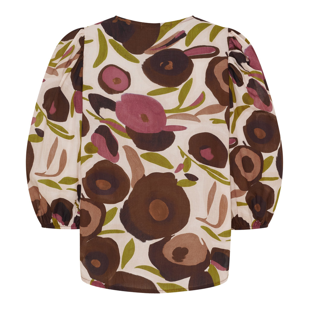 MARTA DU CHATEAU - SKJORTE - EVELINA 58130M - BROWN PRINT