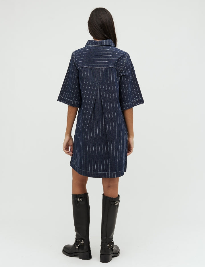 GLOBAL FUNK - KJOLE - MIRA-G -  59328815 - NAVY STRIPES