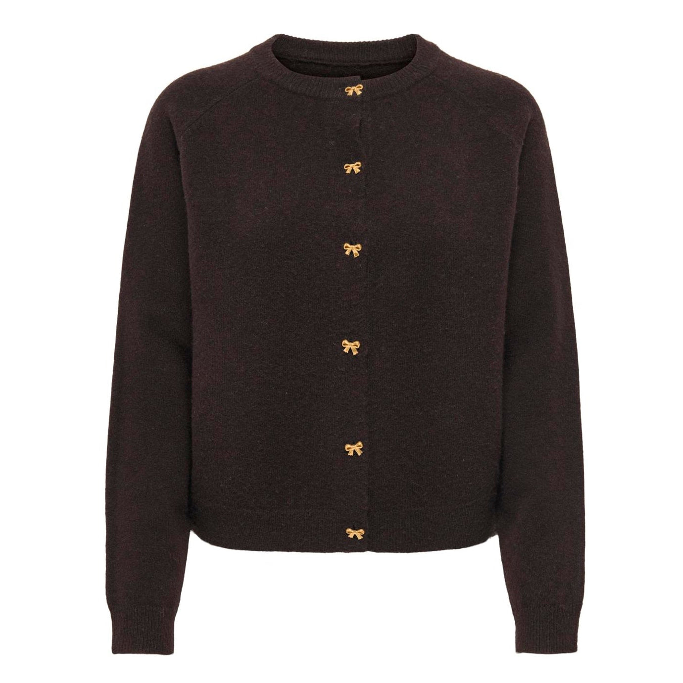 ONLY - CARDIGAN - HONEY 15370673 - MOLE/GOLD BOW BUTTONS