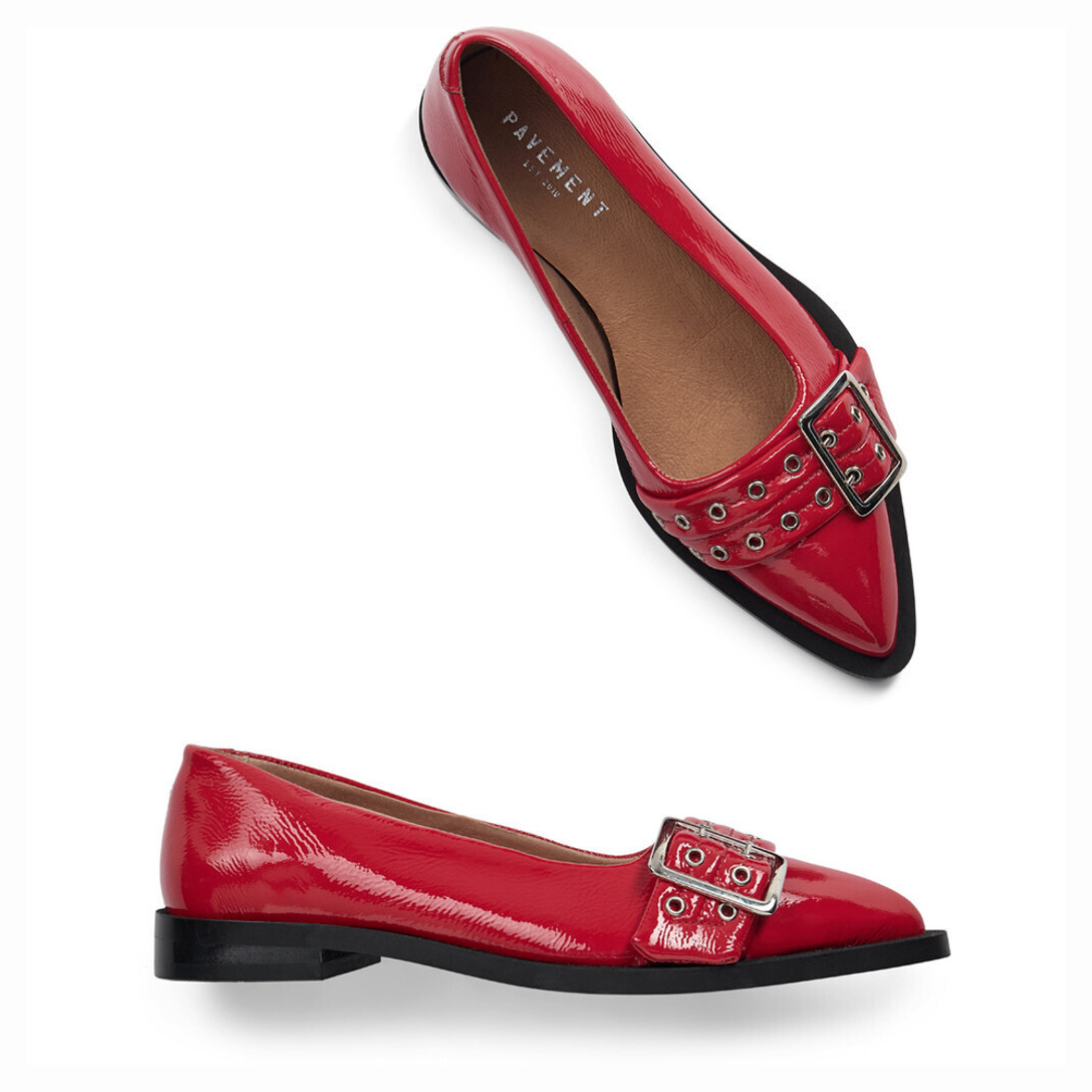 PAVEMENT - BALLERINA - SASO LOW 23185 - RØD PATENT
