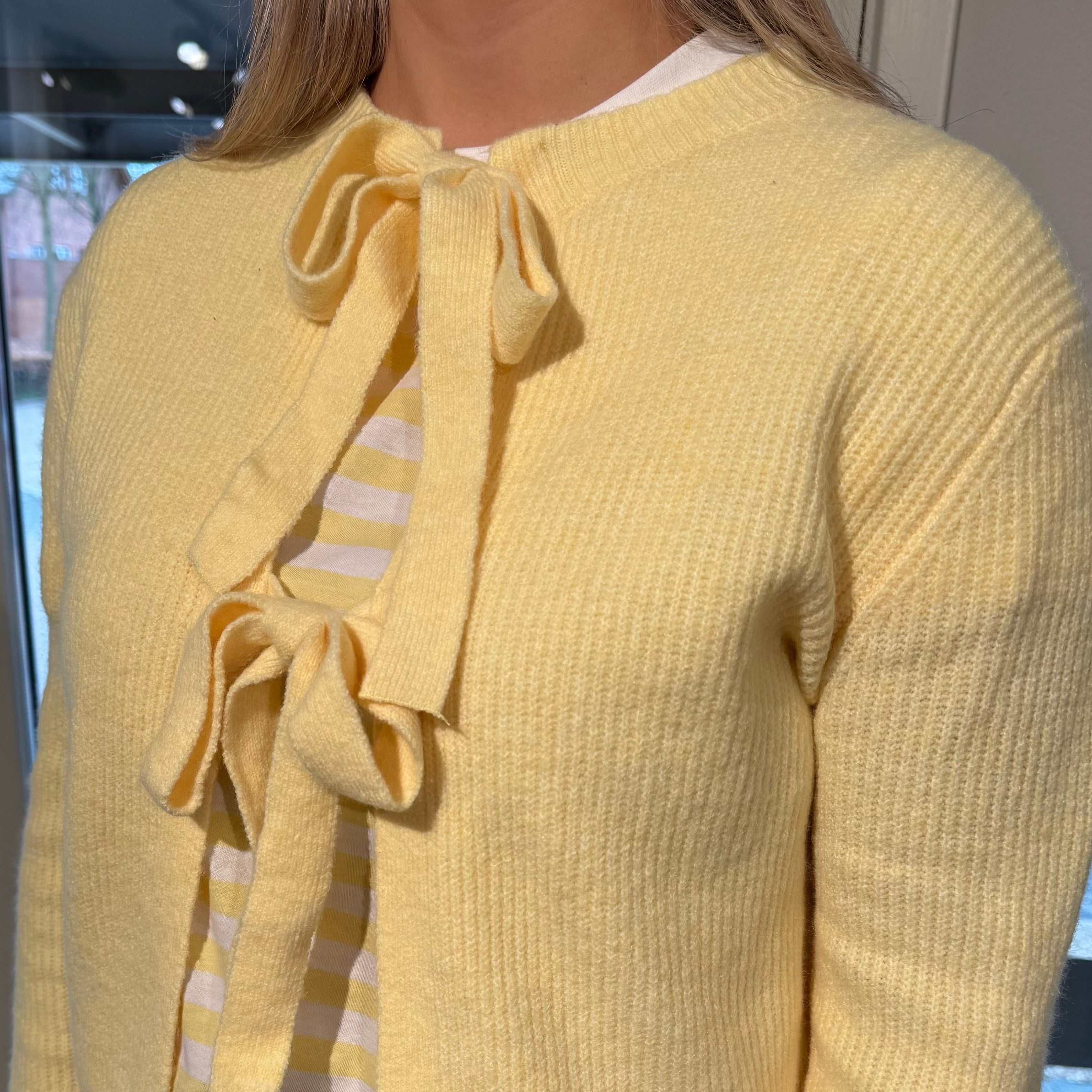 PIECES - CARDIGAN - SILLY 17150235 - PALE BANANA MELANGE
