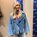 ONLY - BIKER DENIMJAKKE - JOHANNA 15349556 - LIGHT BLUE DENIM