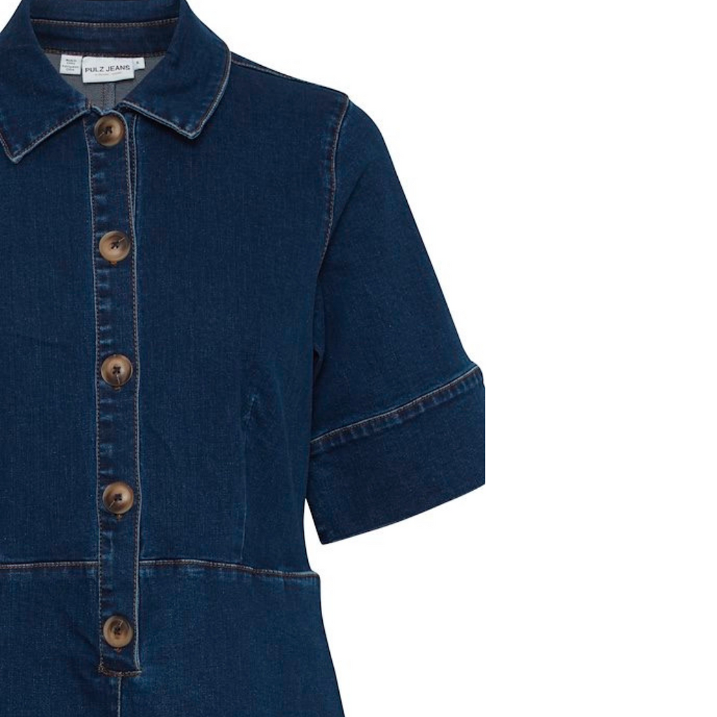 PULZ - KJOLE - DEBA 50208323 - MEDIUM BLUE DENIM