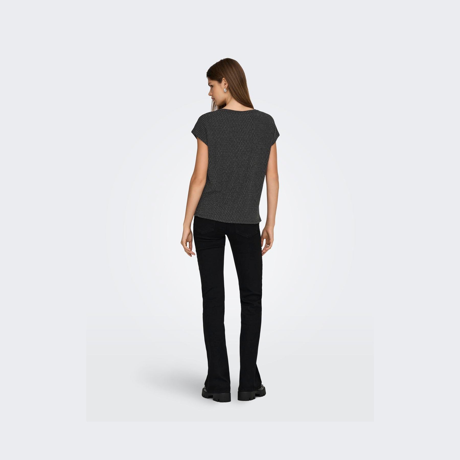 ONLY - TOP - CAROL 15360960 - BLACK/HARLEKIN GLITTER