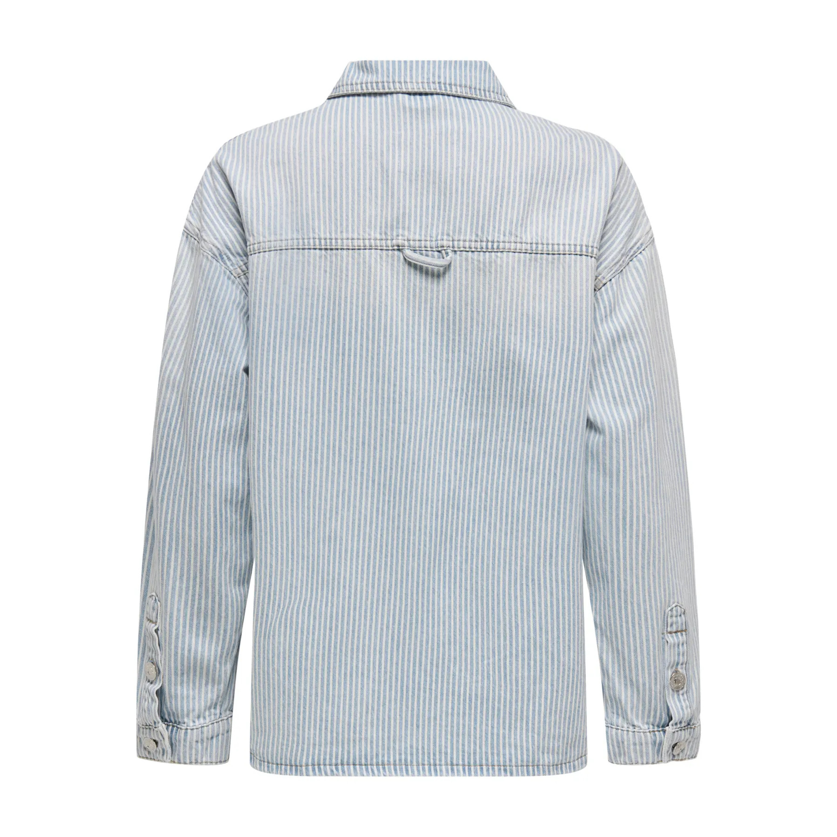 ONLY - DENIM SKJORTE - EMMIE 15344174 - LIGHT BLUE DENIM/WHITE STRIPES