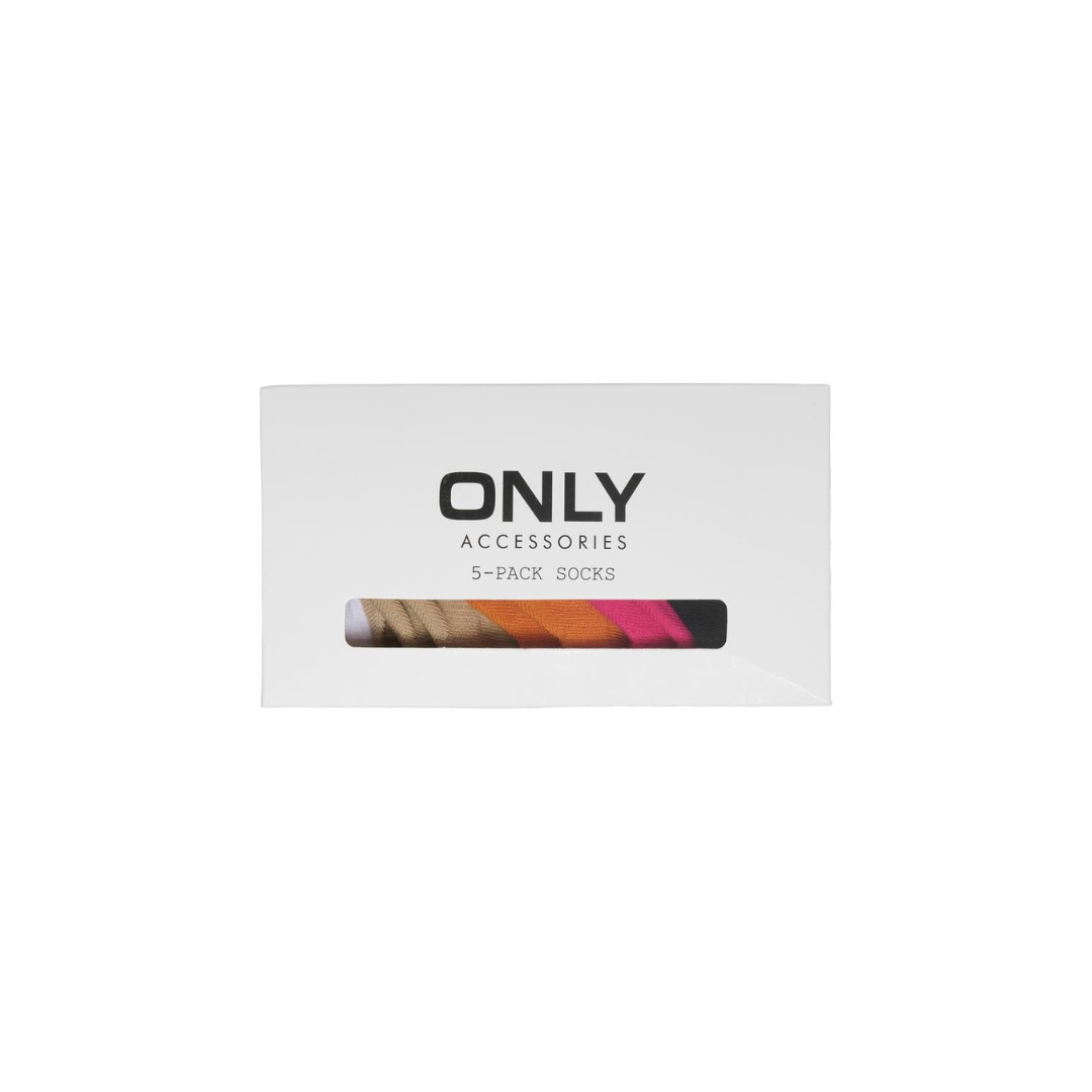 ONLY - 5-PAK STRØMPER - EA 15317403 - WHITE PACK/MULTI