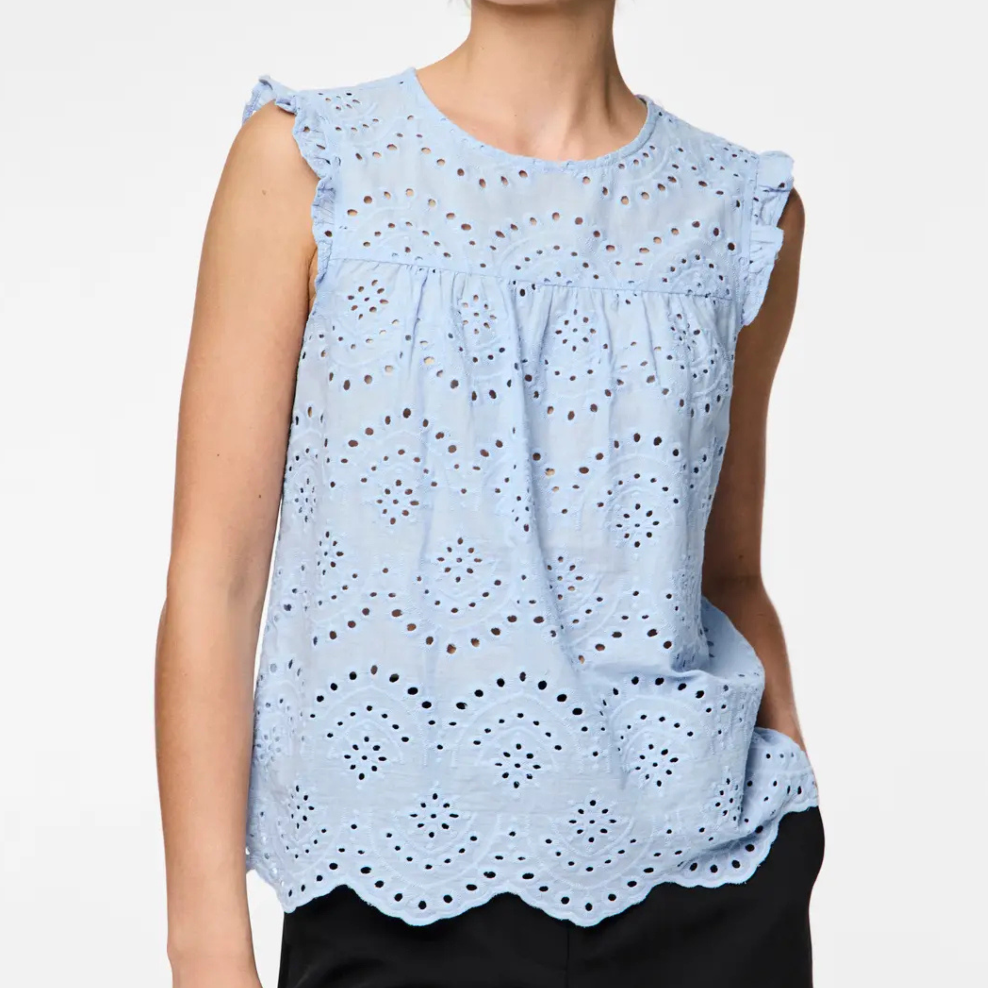 PIECES - TOP - VILDE 17154746 - CASHMERE BLUE
