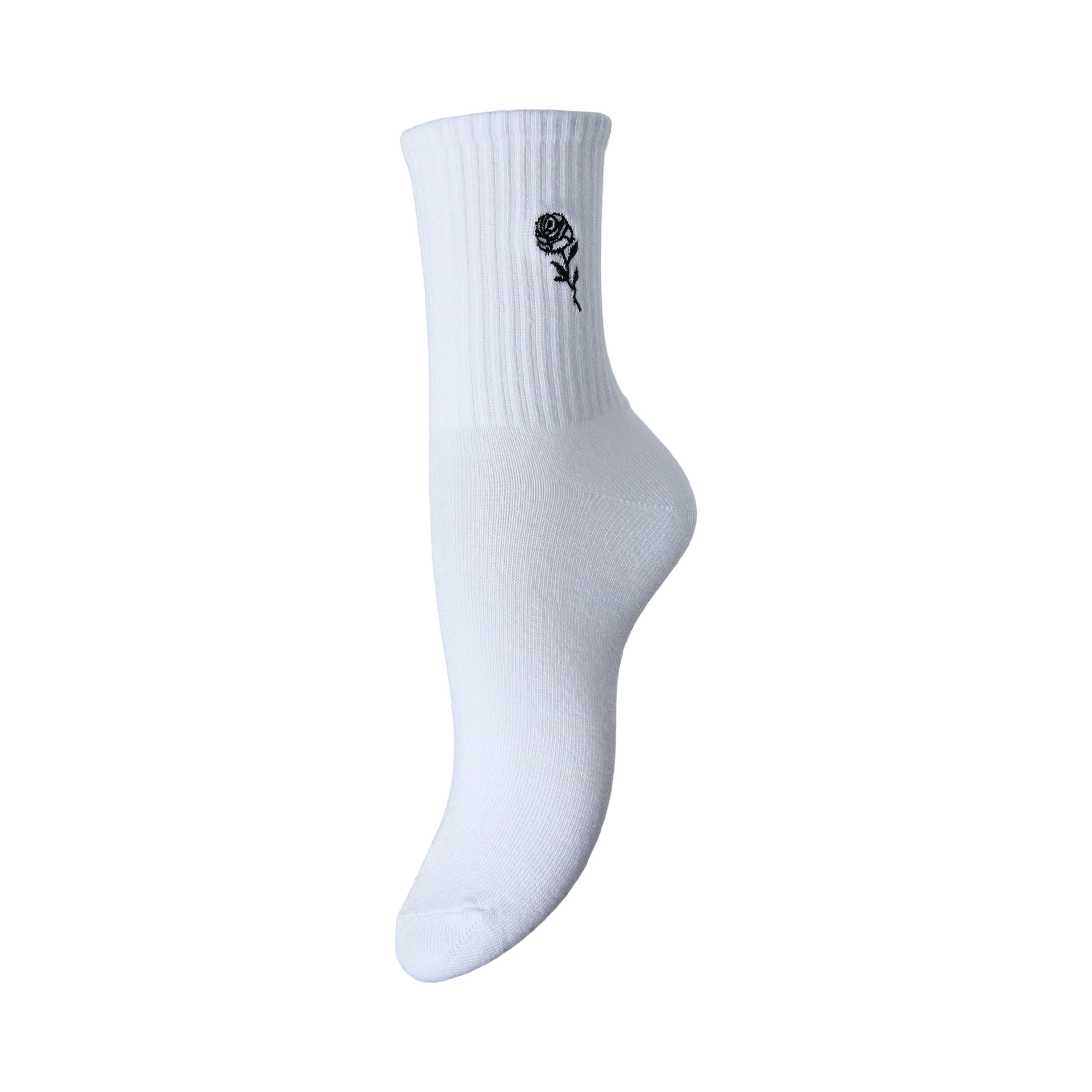 PIECES - STRØMPE - MOLLY EMBROIDERY 17161481 - BLACK ROSE
