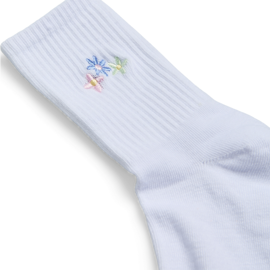 PIECES - STRØMPE - MOLLY EMBROIDERY 17161481 - THREE FLOWERS