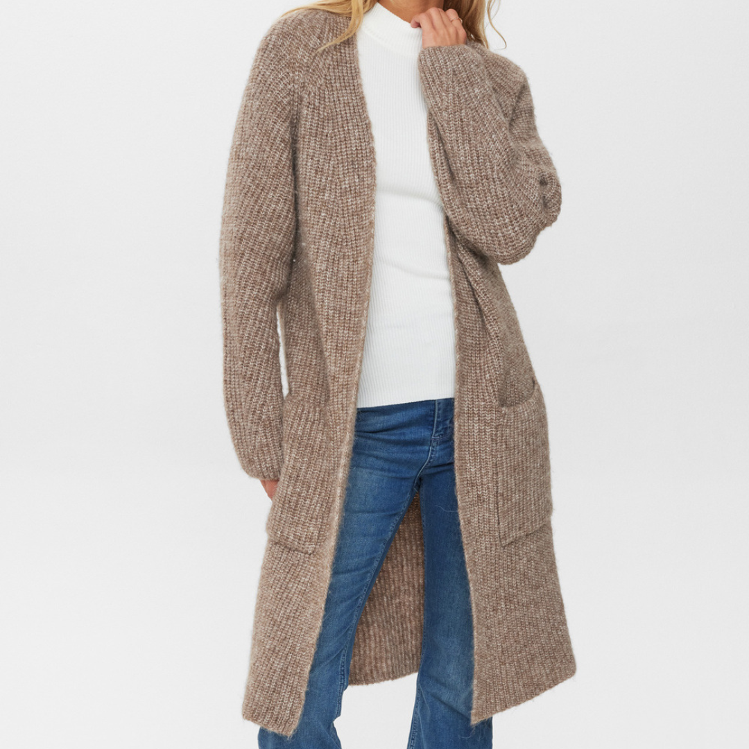 NÜMPH - CARDIGAN - ZINDI 703357 - FOSSIL MELANGE