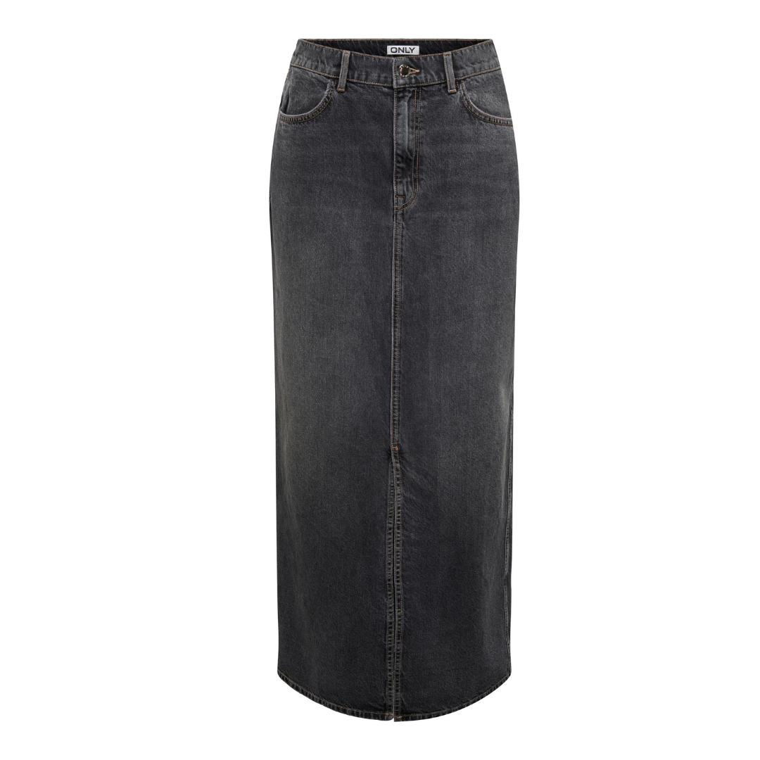 ONLY - DENIM NEDERDEL - CILLA 15320571 - WASHED BLACK
