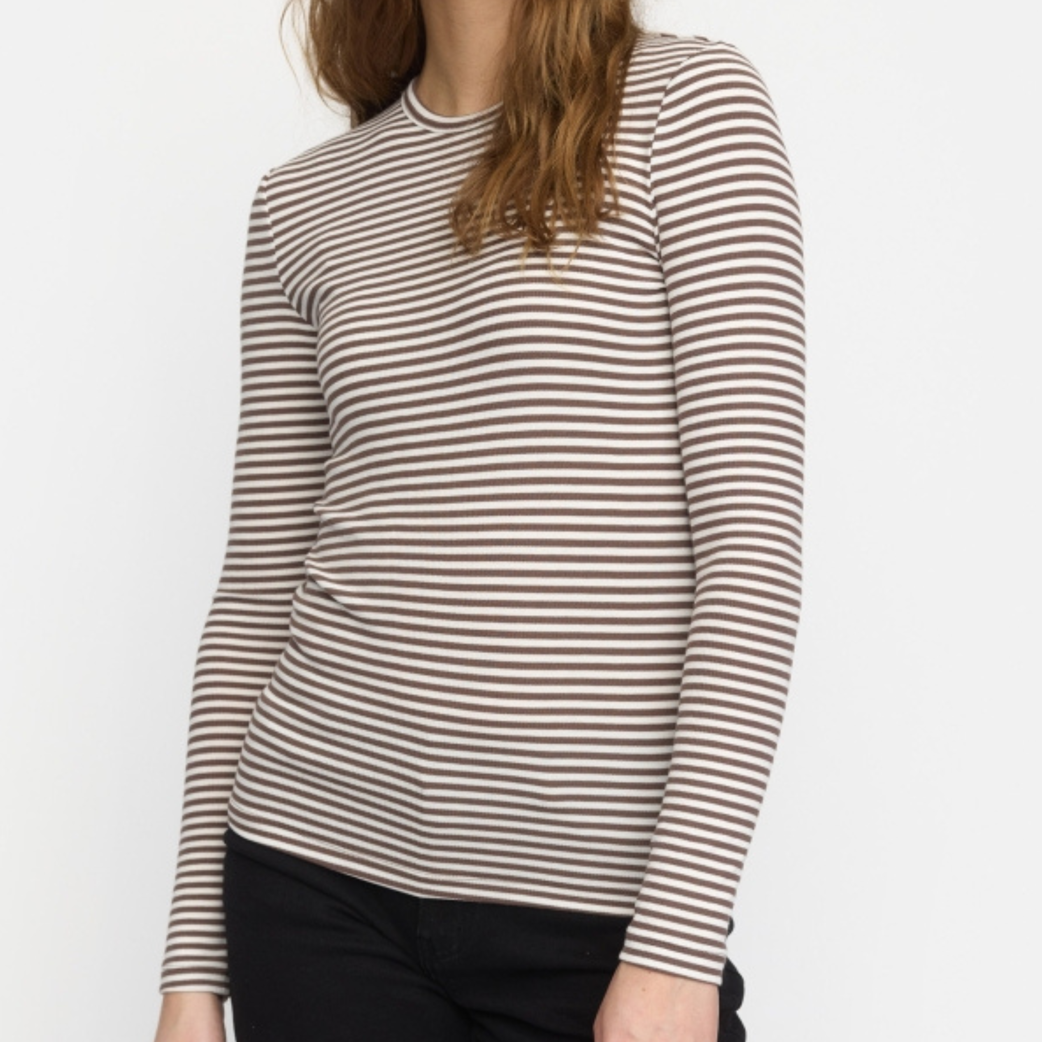 SOFT REBELS - BLUSE - FENJA SR124-303 - COFFEE QUARTZ STRIPE