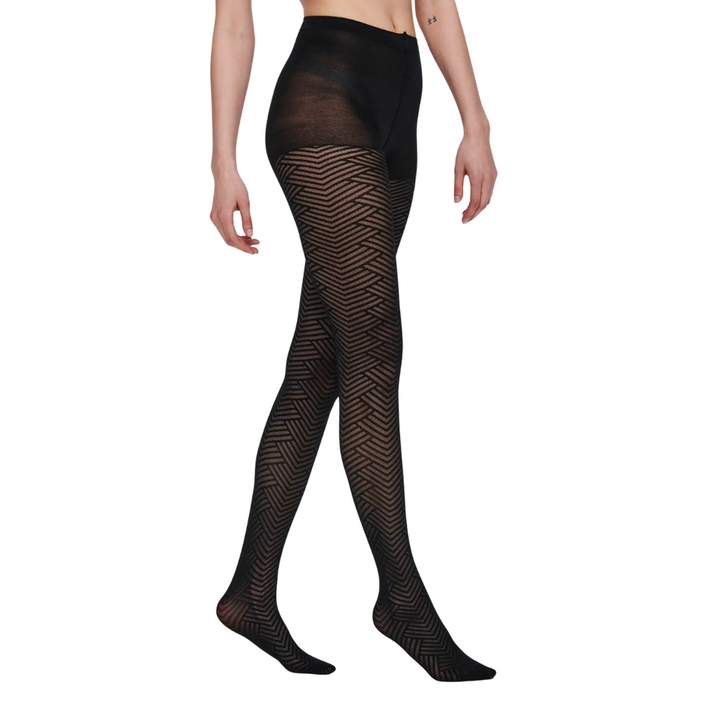 ONLY - STRØMPEBUKSER - LEA HERRINGBONE 15249544 - SORT
