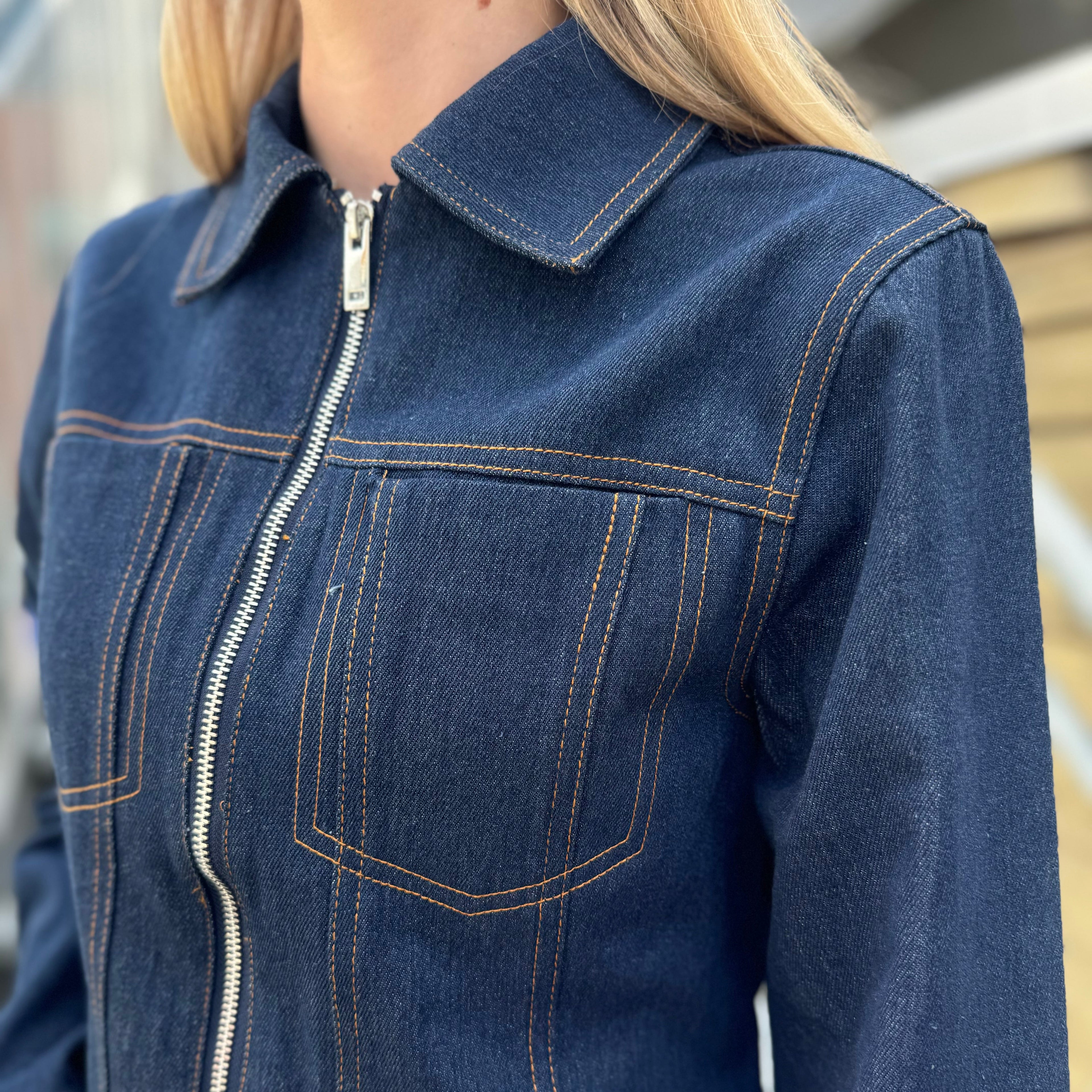 GLOBAL FUNK - JAKKE - DELUA WALEWU 73309971 - DARK UNWASHED DENIM