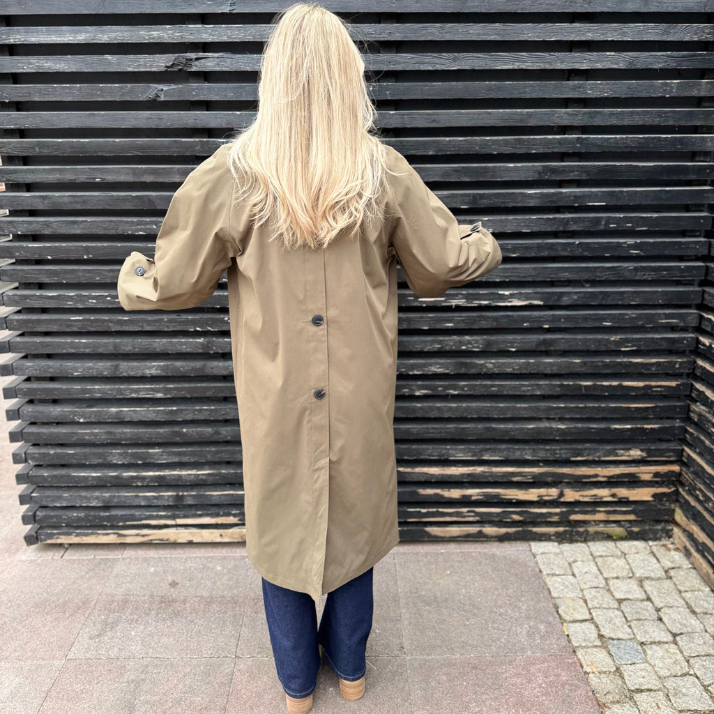 ONLY - TRENCHCOAT - EJA ORCHID BUTTON 15336403 - STONE GRAY DETAIL