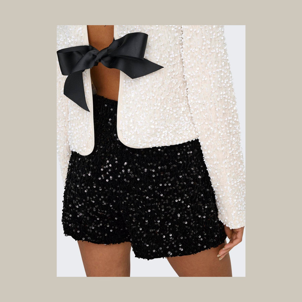ONLY - SKORTS - ANIKA 15358316 - BLACK SEQUINS