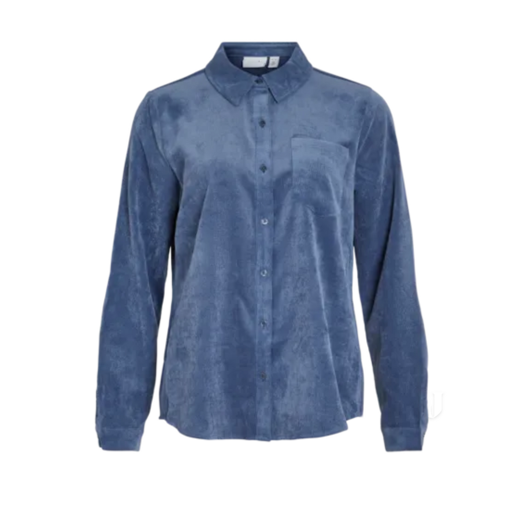 VILA - FLØJL SKJORTE - COURDIE - 14095332 -  BIJOU BLUE