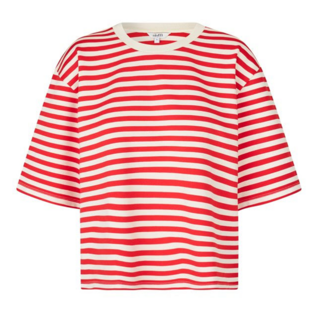 MBYM - T-SHIRT - EMRYS 56589020 - HIBISCUS RED/SUGAR STRIPE