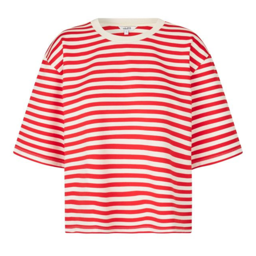 MBYM - T-SHIRT - EMRYS 56589020 - HIBISCUS RED/SUGAR STRIPE