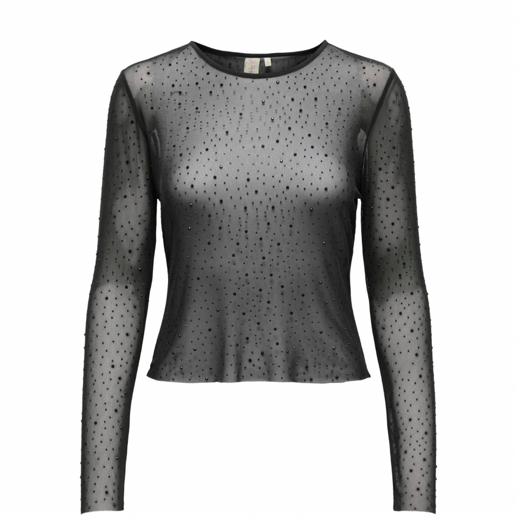 ONLY - BLUSE - SIVAL RHINESTON -  15331787 - SORT