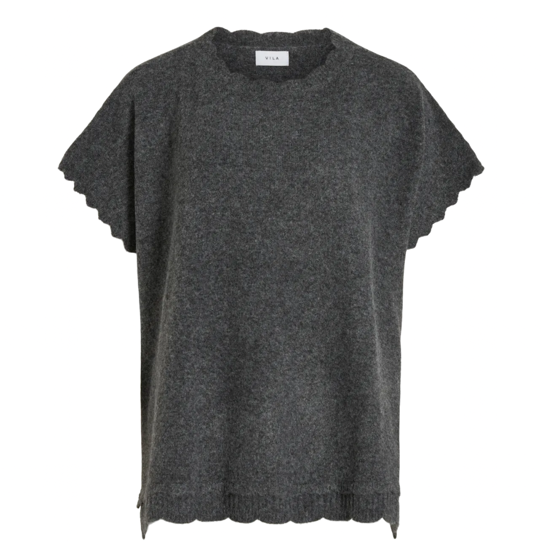 VILA - PONCHO - SUMMER - 14099941 - DARK GRAY MEL