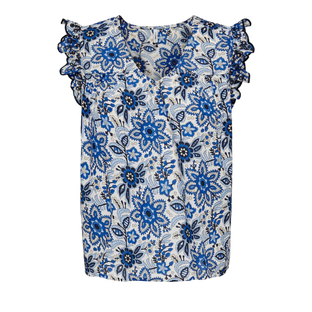 ONLY - TOP - KATIE 15324292 - DAZZLING BLUE LOVELY ORNAMENT