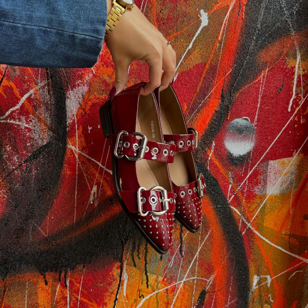 COPENHAGEN SHOES - BALLERINA - FUTURE VIBES PATENT - BORDO