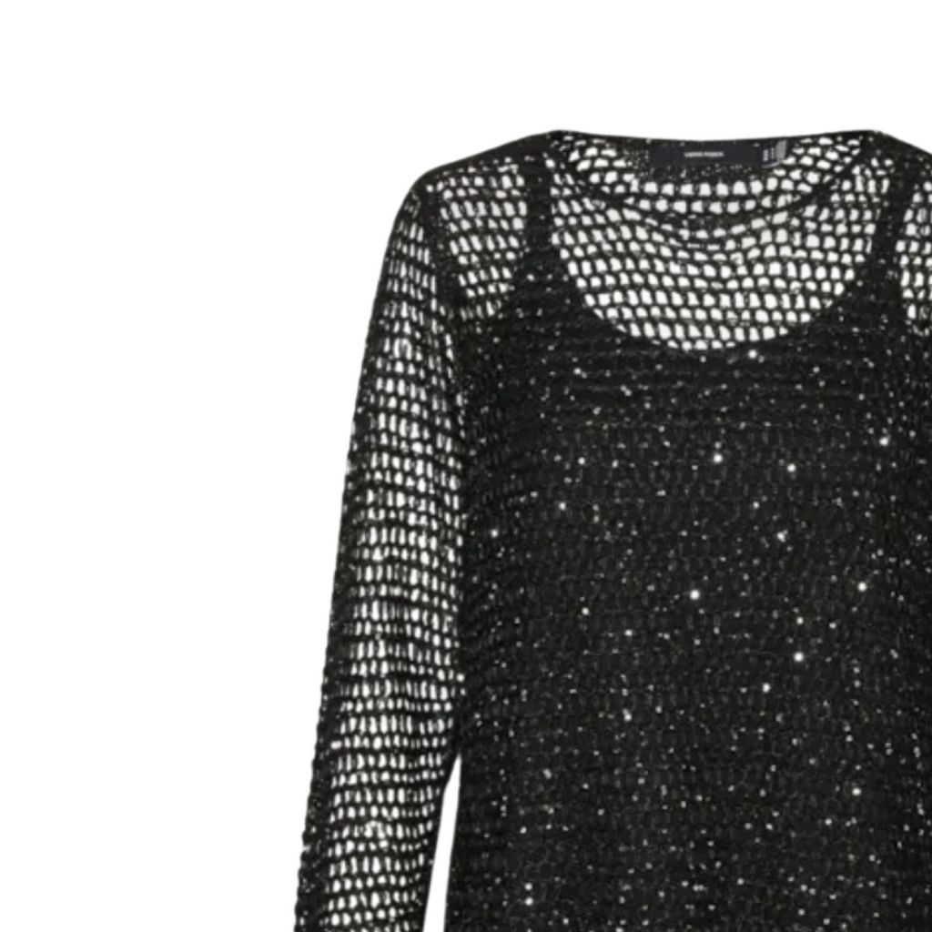 VERO MODA - KJOLE - LEILANI 10318057 - BLACK SEQUINS
