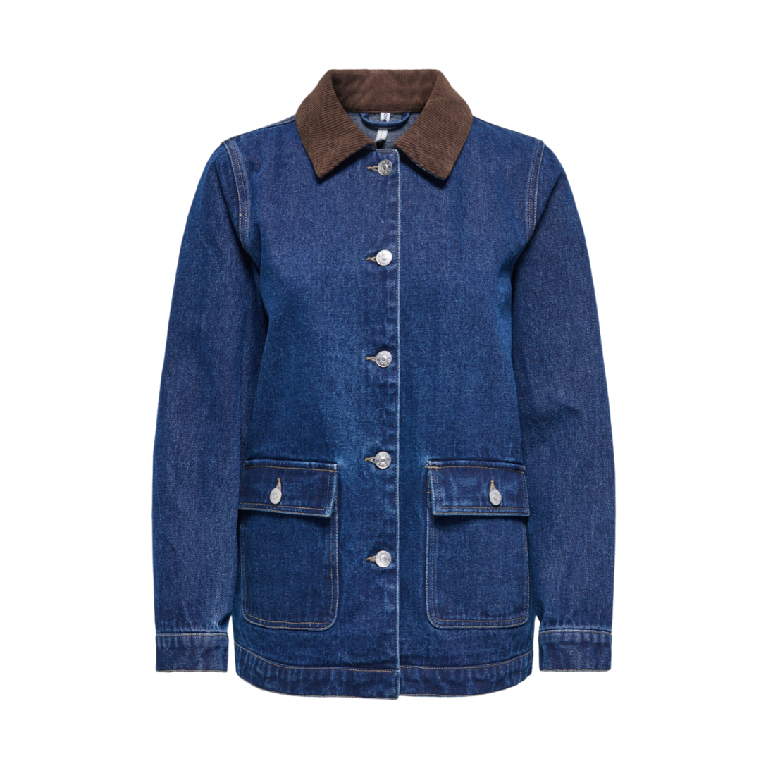 ONLY - DENIMJAKKE - FRANKIE CORD 15359084 - DARK BLUE DENIM