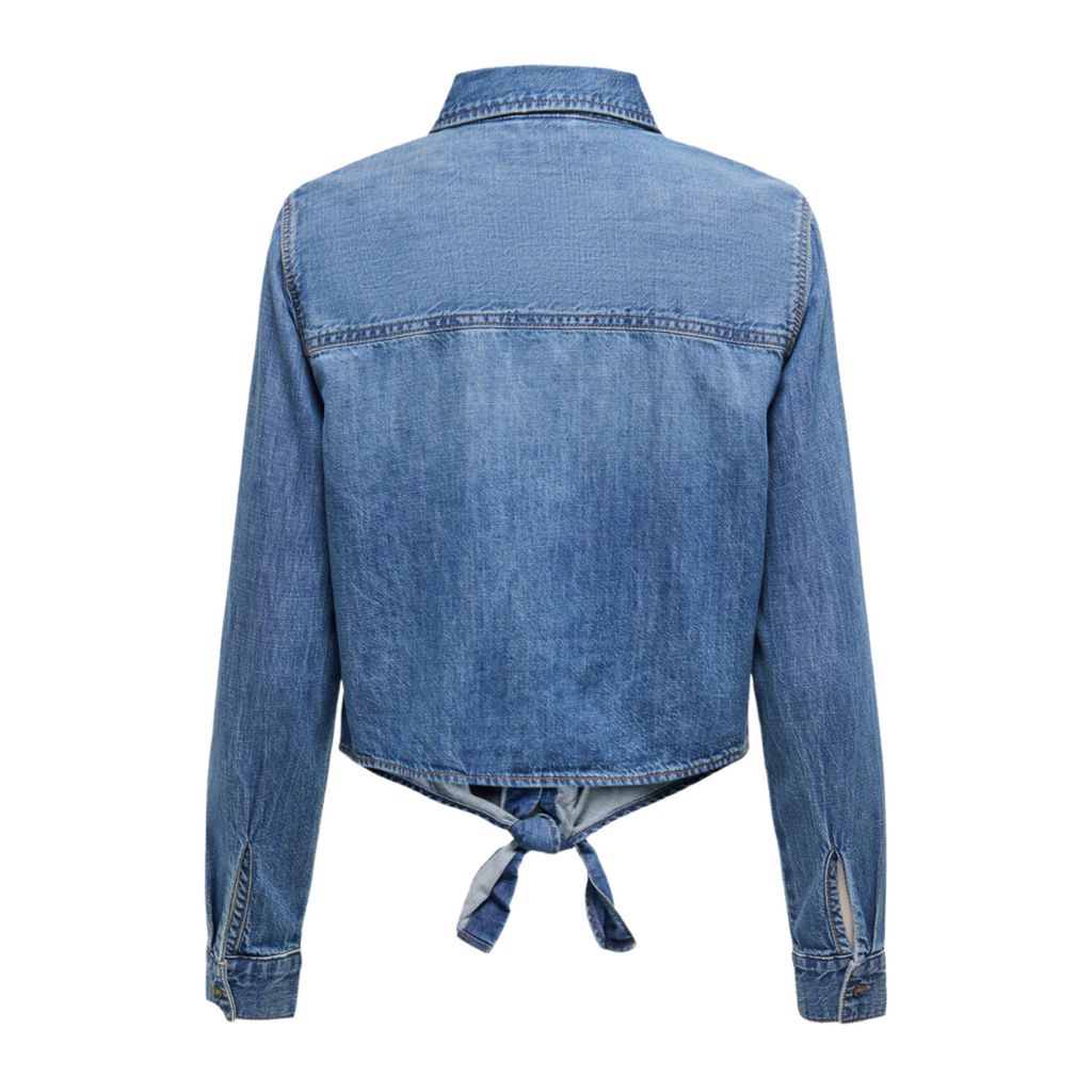 ONLY - SKJORTE - SEVIGNY LECEY KNOT 15344186 - MEDIUM BLUE DENIM