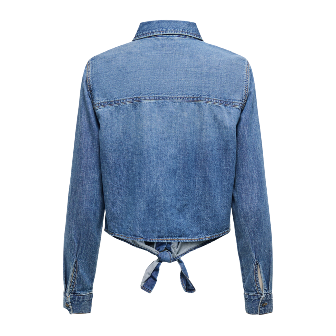 ONLY - SKJORTE - SEVIGNY LECEY KNOT 15344186 - MEDIUM BLUE DENIM