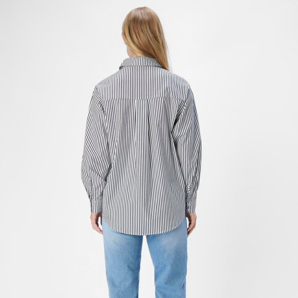 OBJECT - SKJORTE - TUTTA LO 23044666 - WHITE STRIPES/BLACK