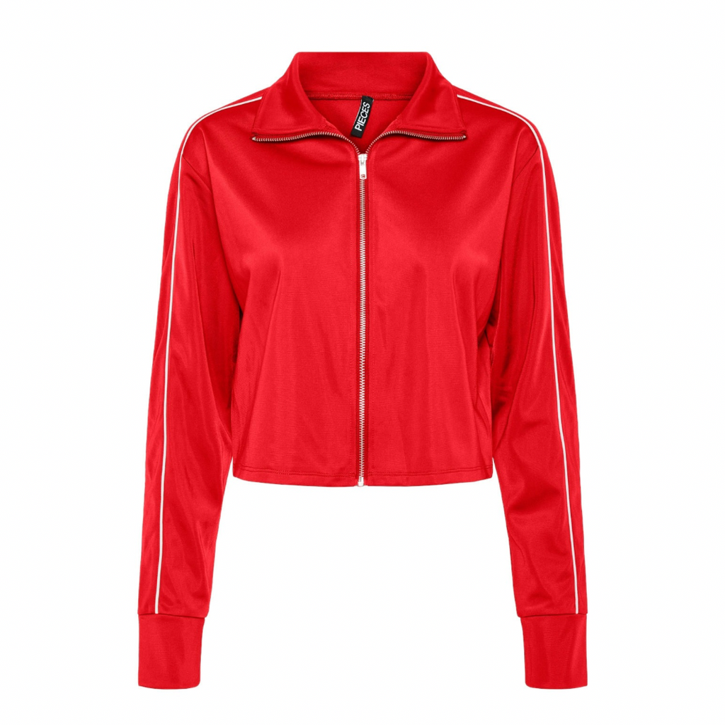 PIECES - JAKKE - GRACE ZIP 17157551 - HIGH RISK RED