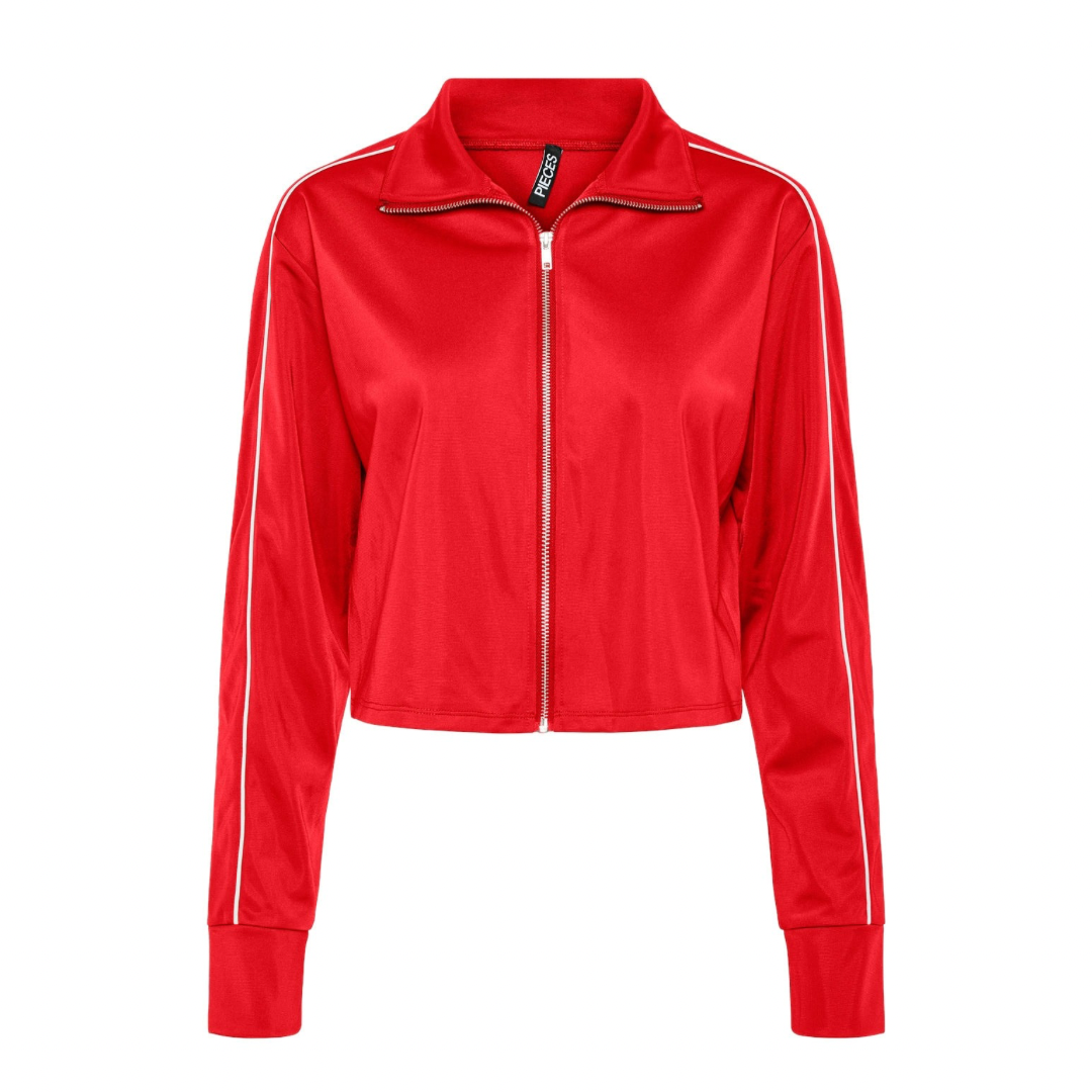 PIECES - JAKKE - GRACE ZIP 17157551 - HIGH RISK RED