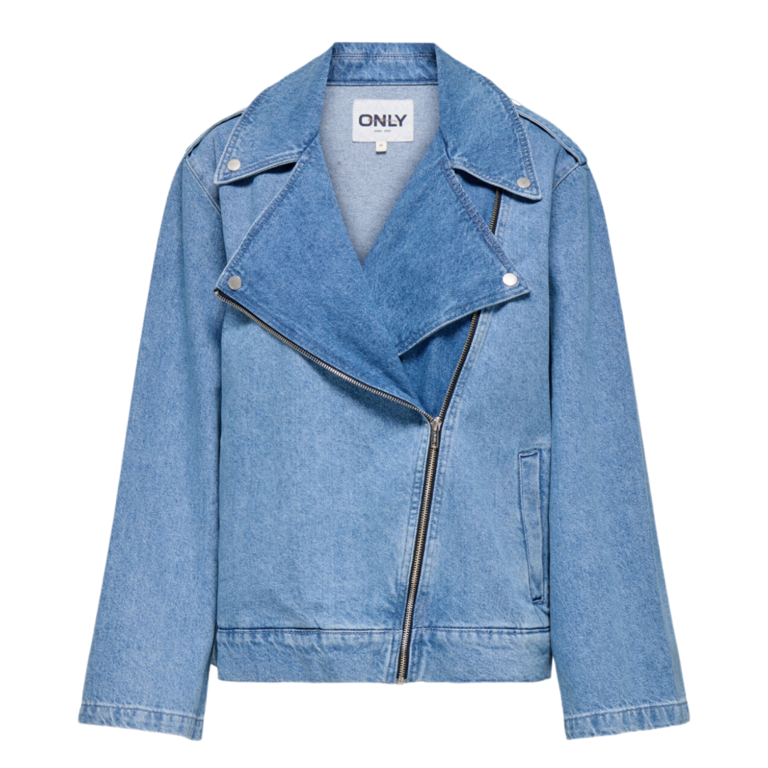 ONLY - BIKER DENIMJAKKE - JOHANNA 15349556 - LIGHT BLUE DENIM