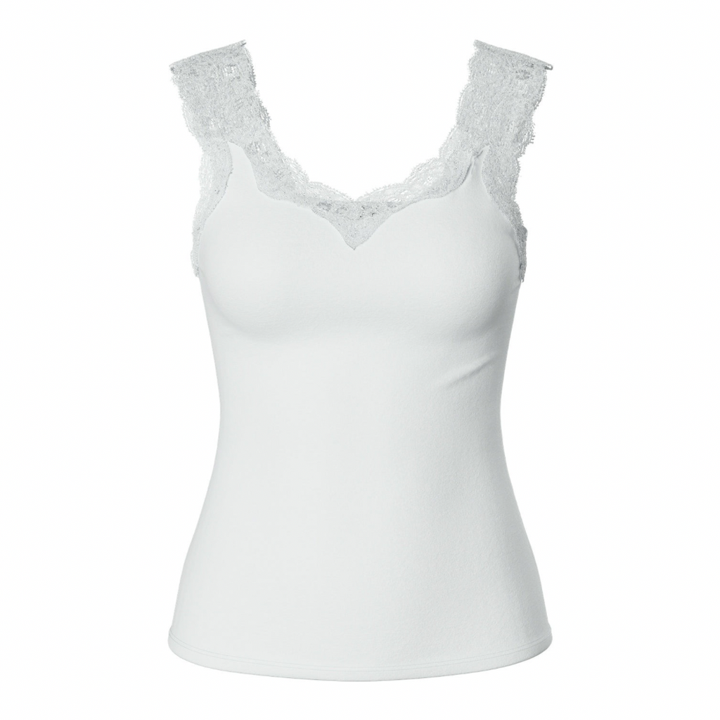 PIECES - TOP - BARBERA LACE 17106017 - HVID