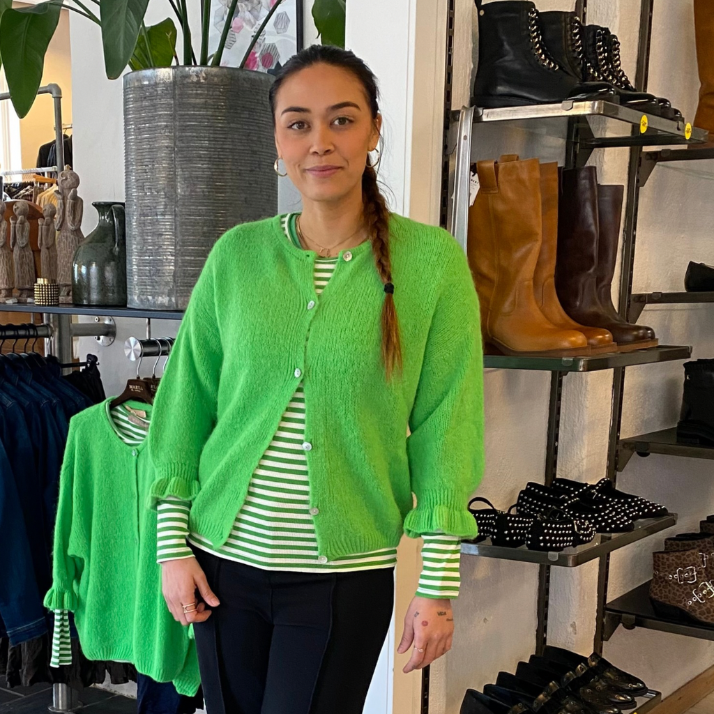 MARTA DU CHATEAU - CARDIGAN - JULIANA 2413 - GREEN FLUO